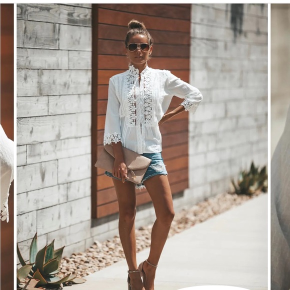 NWOT VICI Sweet Mary Crochet Lace Top - Picture 5 of 15